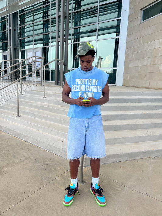 Blue Profit Biker Tee