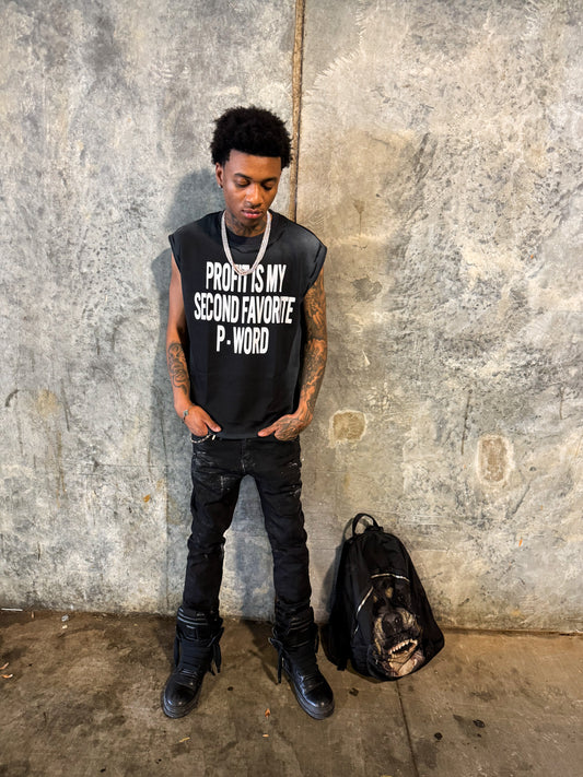 Black Profit Biker Tee